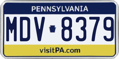PA license plate MDV8379
