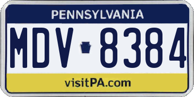 PA license plate MDV8384