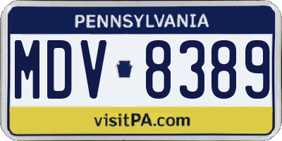 PA license plate MDV8389