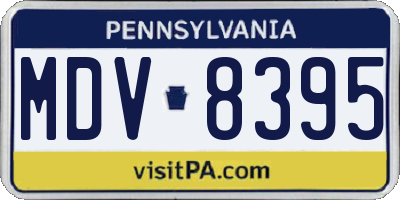 PA license plate MDV8395