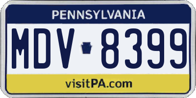 PA license plate MDV8399