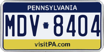 PA license plate MDV8404