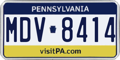 PA license plate MDV8414