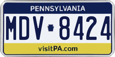 PA license plate MDV8424