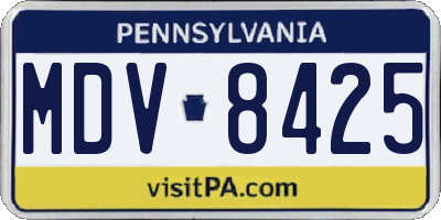PA license plate MDV8425
