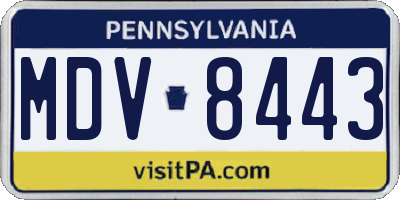 PA license plate MDV8443