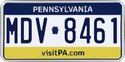 PA license plate MDV8461