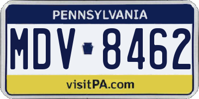PA license plate MDV8462
