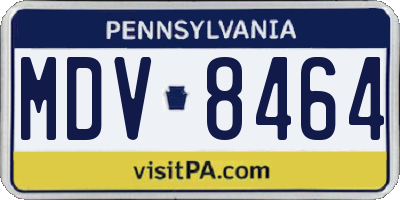 PA license plate MDV8464