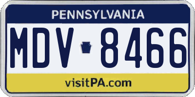 PA license plate MDV8466