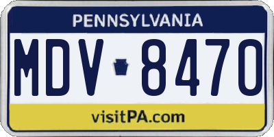 PA license plate MDV8470