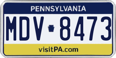 PA license plate MDV8473
