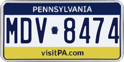 PA license plate MDV8474