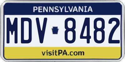 PA license plate MDV8482