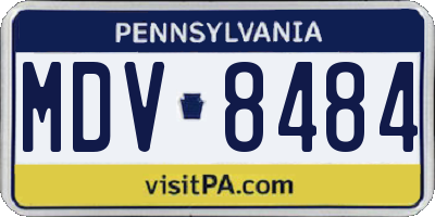 PA license plate MDV8484
