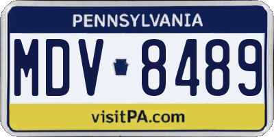 PA license plate MDV8489