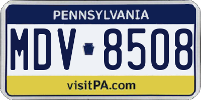 PA license plate MDV8508