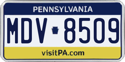PA license plate MDV8509