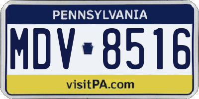 PA license plate MDV8516