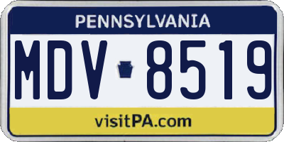 PA license plate MDV8519