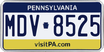 PA license plate MDV8525