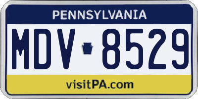 PA license plate MDV8529