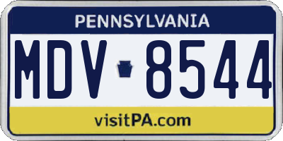 PA license plate MDV8544