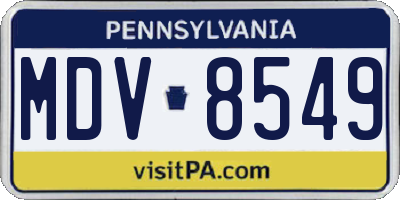 PA license plate MDV8549