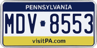 PA license plate MDV8553
