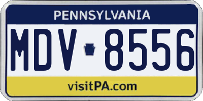 PA license plate MDV8556