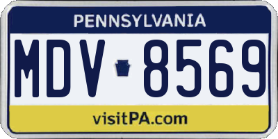 PA license plate MDV8569