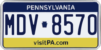 PA license plate MDV8570