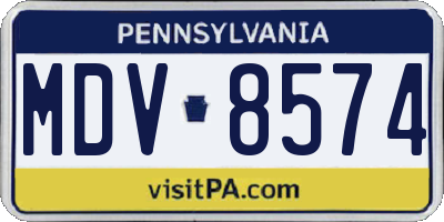 PA license plate MDV8574