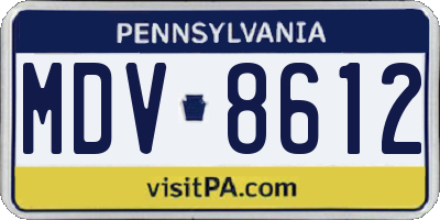 PA license plate MDV8612