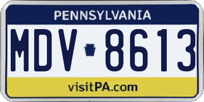 PA license plate MDV8613