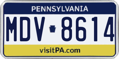 PA license plate MDV8614