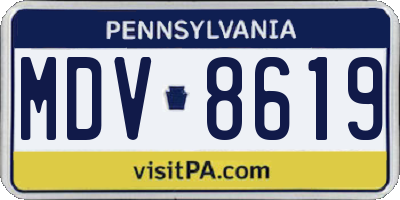 PA license plate MDV8619