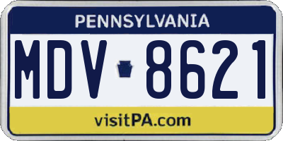 PA license plate MDV8621