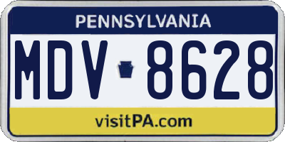 PA license plate MDV8628