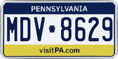 PA license plate MDV8629
