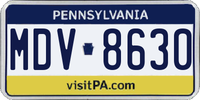 PA license plate MDV8630