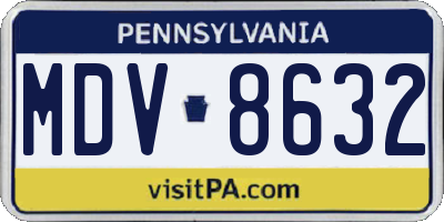 PA license plate MDV8632