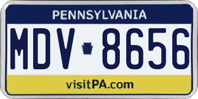 PA license plate MDV8656