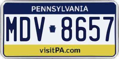 PA license plate MDV8657