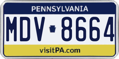 PA license plate MDV8664