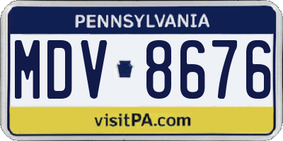 PA license plate MDV8676