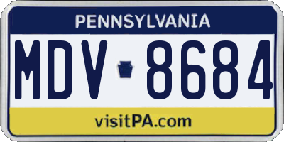 PA license plate MDV8684