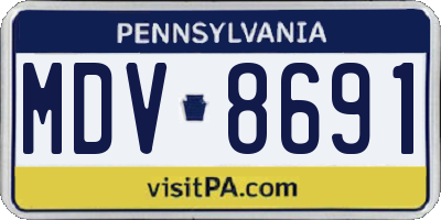 PA license plate MDV8691