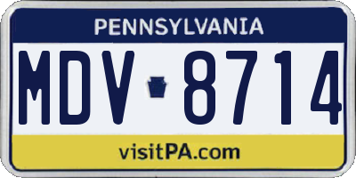 PA license plate MDV8714