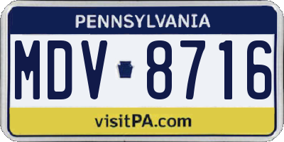 PA license plate MDV8716